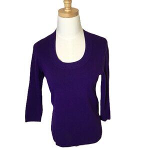 Investments Purple‎ Knit Sweater 3/4 Sleeve Size S
